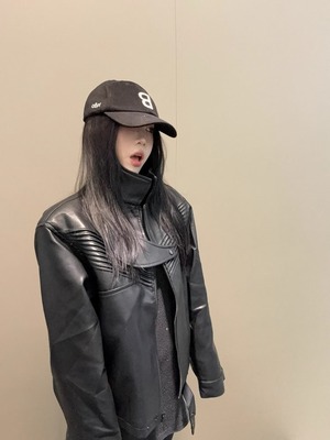 王鹤棣同款机车皮衣cleanfit外套