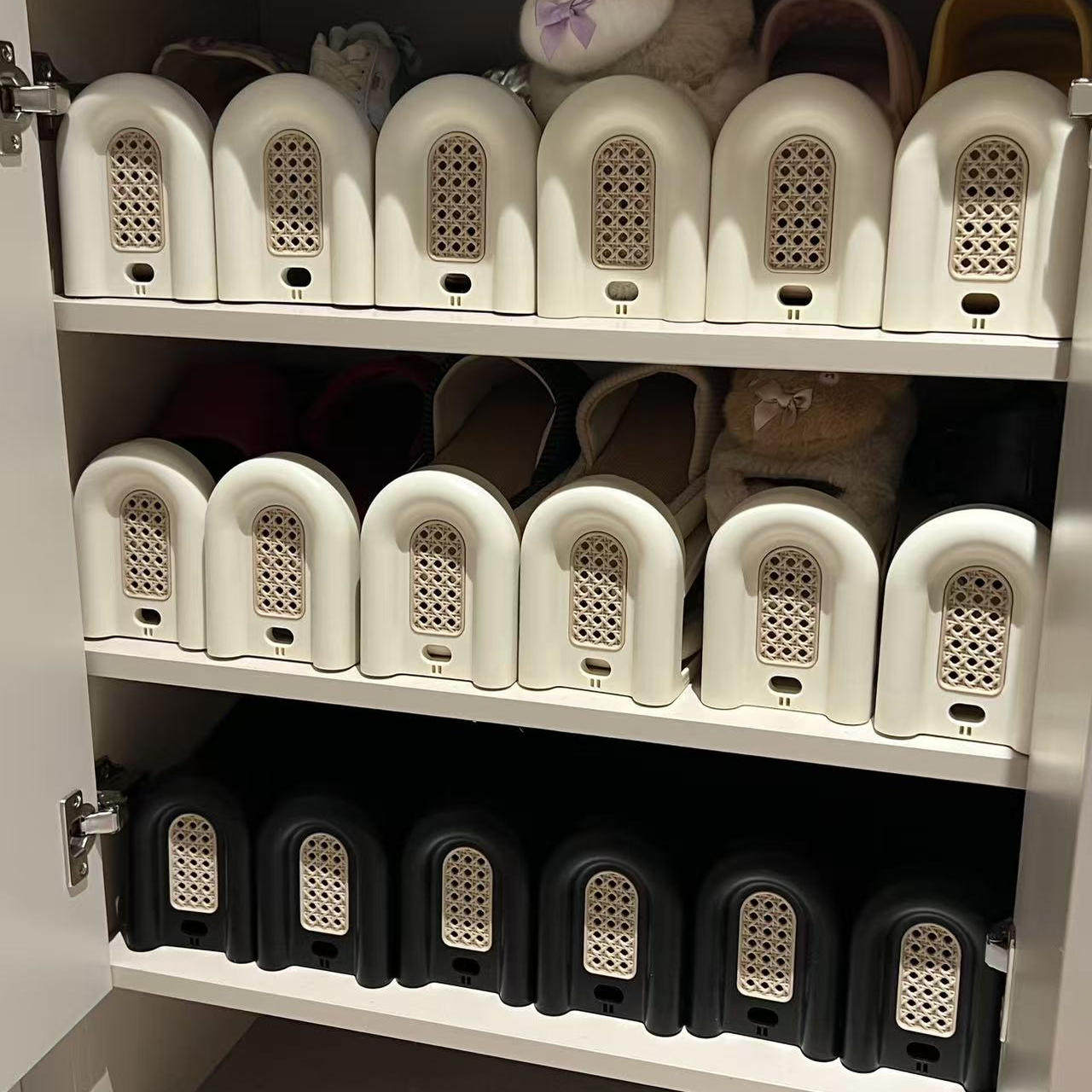 可调节藤编鞋柜鞋托架家用鞋子收纳神器双层一体式鞋架分层省空间,收纳整理,鞋子收纳架,淘宝优惠券,粉丝福利购,淘宝优惠卷