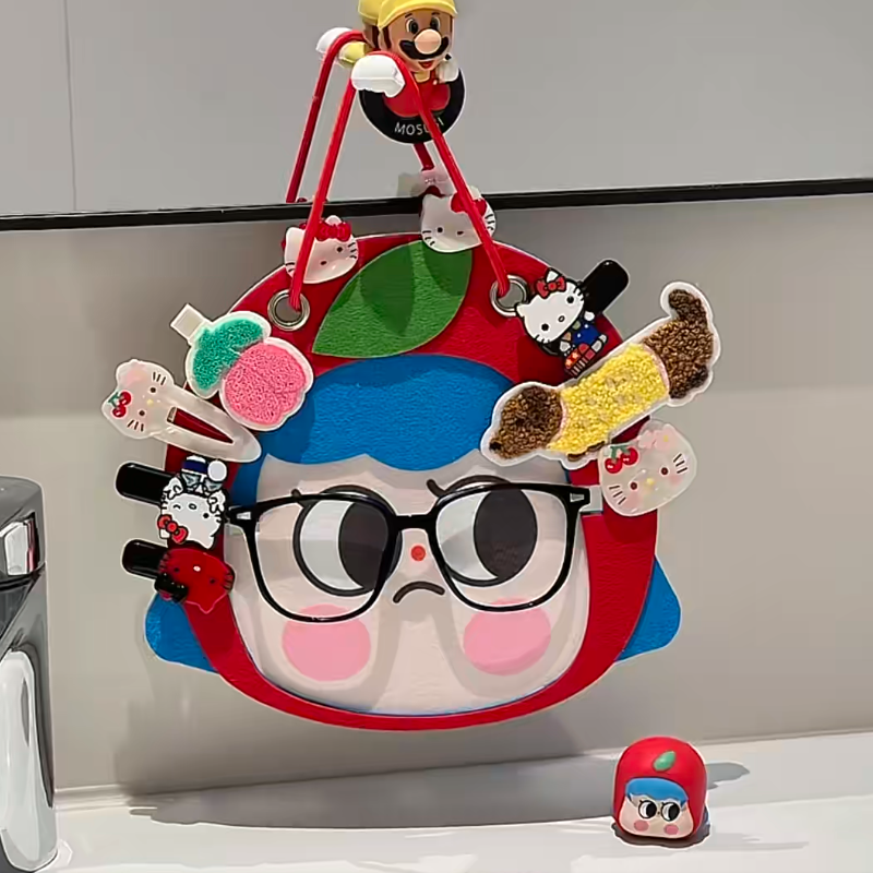 可爱发卡发夹收纳架毛毡壁挂墨镜放置架子浴室洗漱台收纳装饰摆件