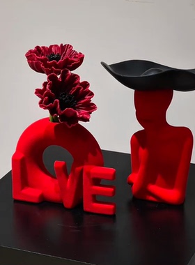 陶瓷人物摆件钥匙收纳北欧风轻奢电视柜书柜玄关酒柜饰品结婚礼品