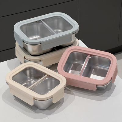 316不锈钢分格饭盒上班族学生便当盒密封盒可微波炉加热分格餐盒
