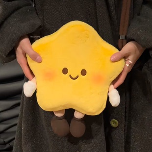 可爱百搭星星包卡通毛绒五角星斜挎包小众设计大容量单间包手机包