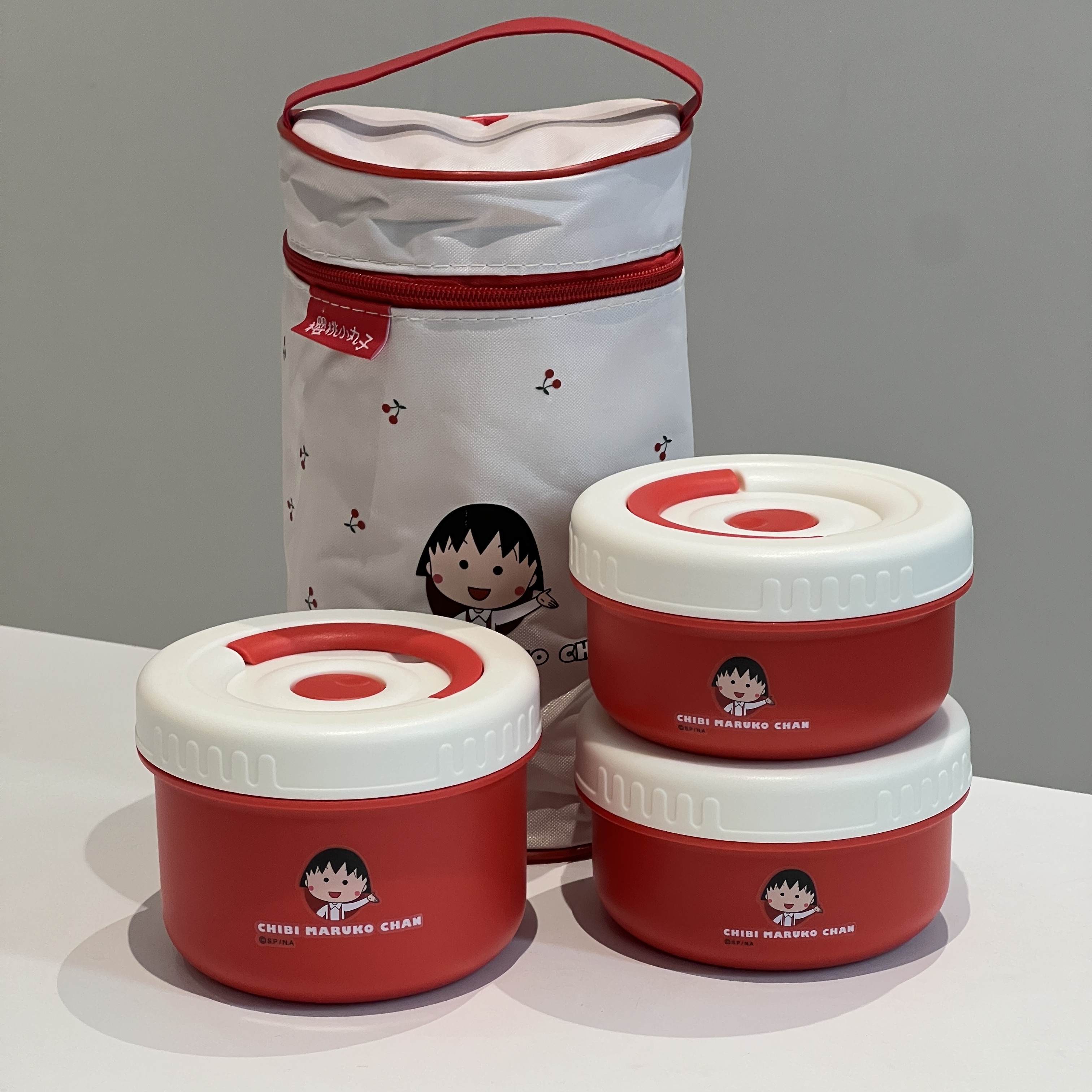 樱桃小丸子保温饭盒可微波炉加热上班族学生高硼硅玻璃便当盒