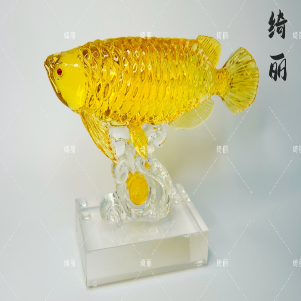 单只礼盒装合金-轻奢喜庆招财纳福金龙鱼过年过节摆设装饰