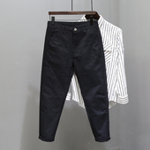 纯棉9九分裤 锥形修身 潮男纯色休闲西装 2024春夏款 裤 韩版 男士 子