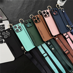 适用苹果11背带斜跨背包式xr手机壳x全包12iphonexs带挂绳13挂脖式腕带斜背16promax套14/15plus潮男女款por