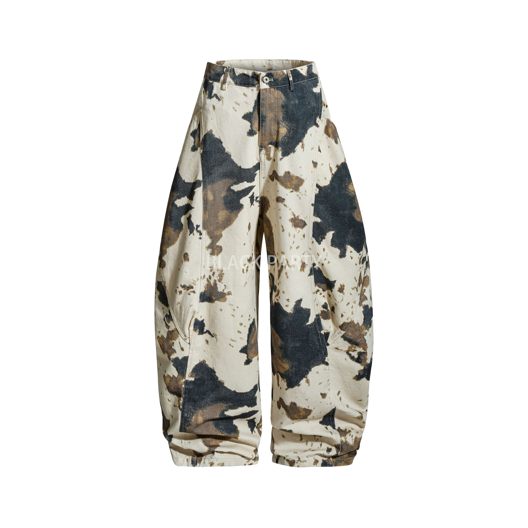 小众baggy扎染迷彩工装牛仔长裤