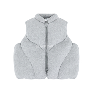 BLACKPARTY 秋冬空气层vibe风男女百搭宽松加厚棉服背心马甲外套