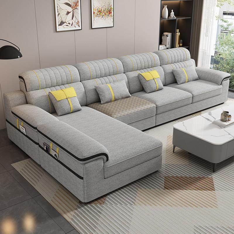 2025新款沙发客厅简约现代大小户型猫抓皮免洗雪尼尔棉麻布艺沙发