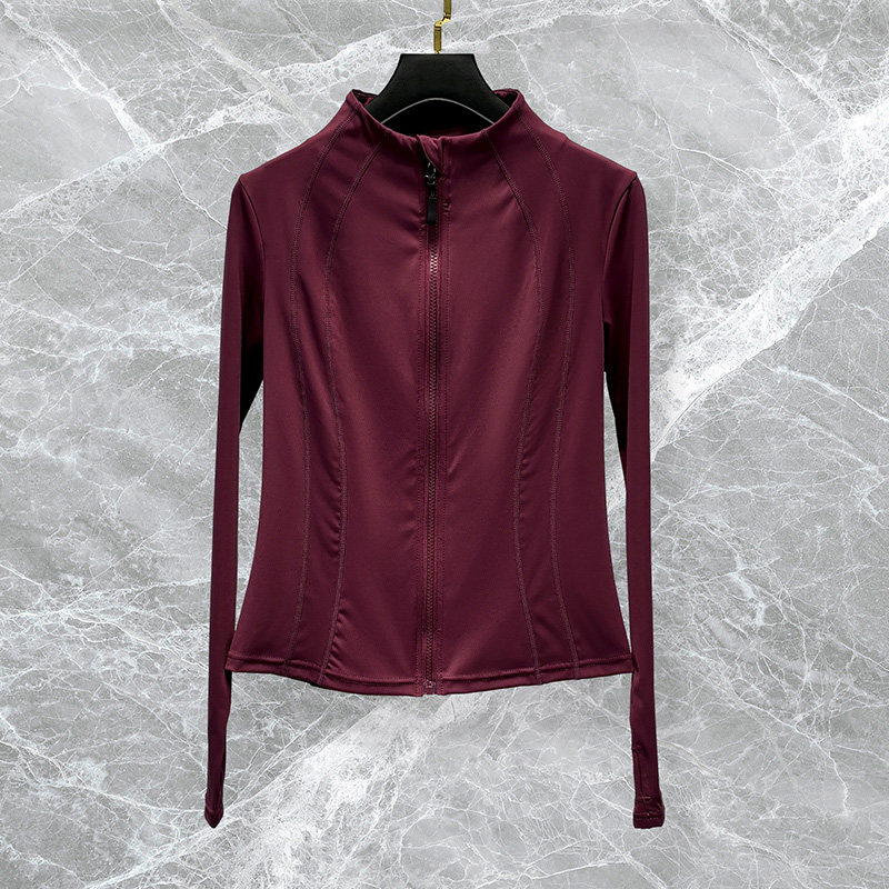 安可拉红瑜伽外套女2025秋冬长袖立领修身跑步运动健身服训练上衣,运动/瑜伽/健身/球迷用品,瑜伽外套,淘宝优惠券,粉丝福利购,淘宝优惠卷