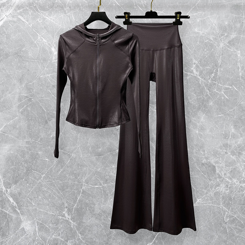 仿皮瑜伽服套装女2026新款秋冬图片