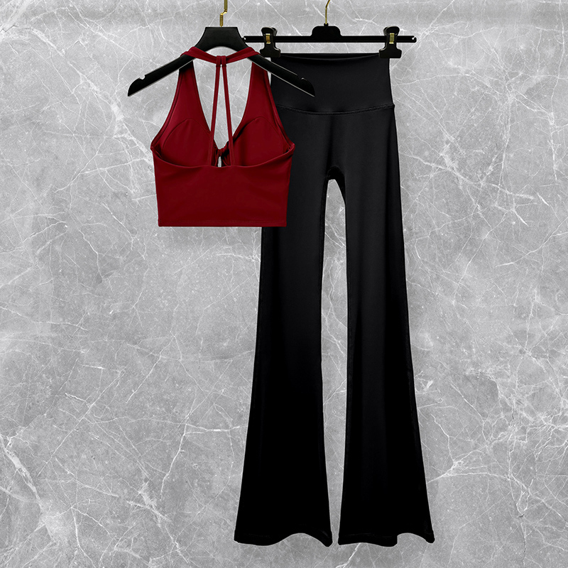 性感好看的瑜伽服套装女2025新款时尚美背吊带运动健身训练喇叭裤