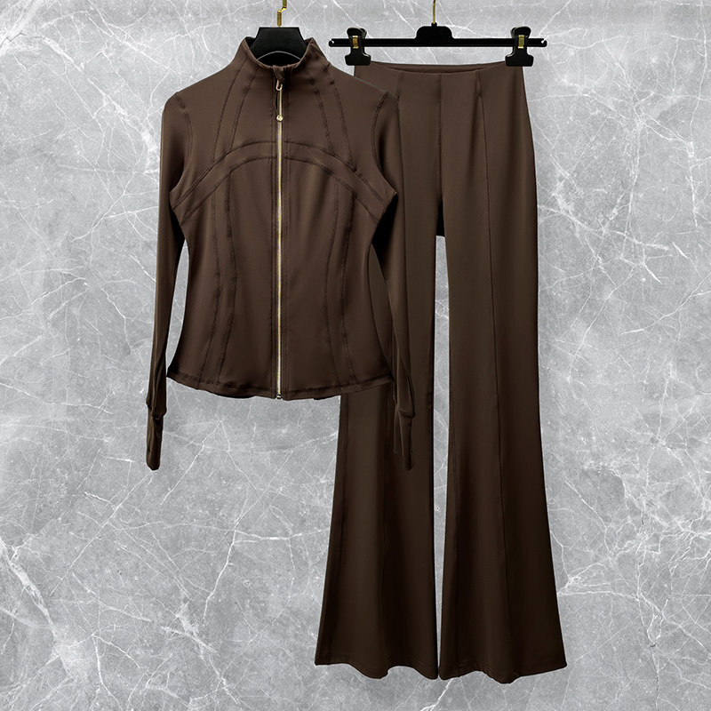 lulu同款瑜伽服女套装2025秋冬新款运动健身普拉提训练外套喇叭裤,运动/瑜伽/健身/球迷用品,瑜伽套装,淘宝优惠券,粉丝福利购,淘宝优惠卷