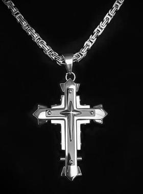 欧美嘻哈钛钢项链男女情侣