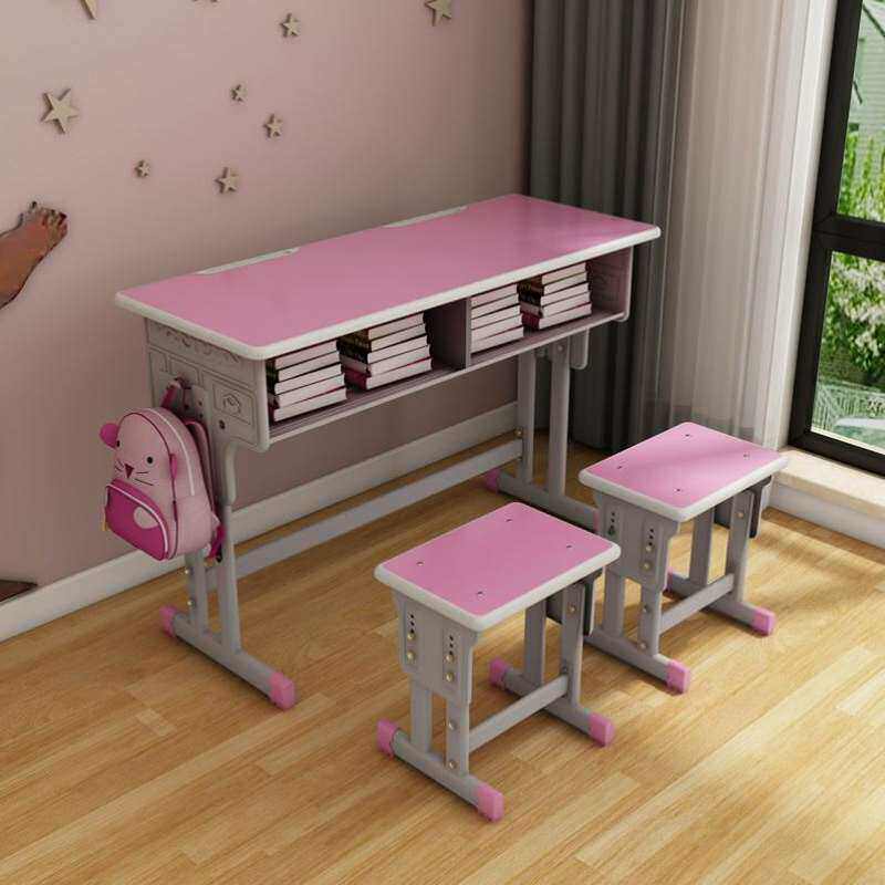 初中生两人书桌高档双胞胎长条写作业高中生教室幼儿儿童桌椅套装