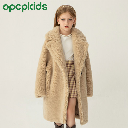 OPCP儿童羊羔毛皮草外套