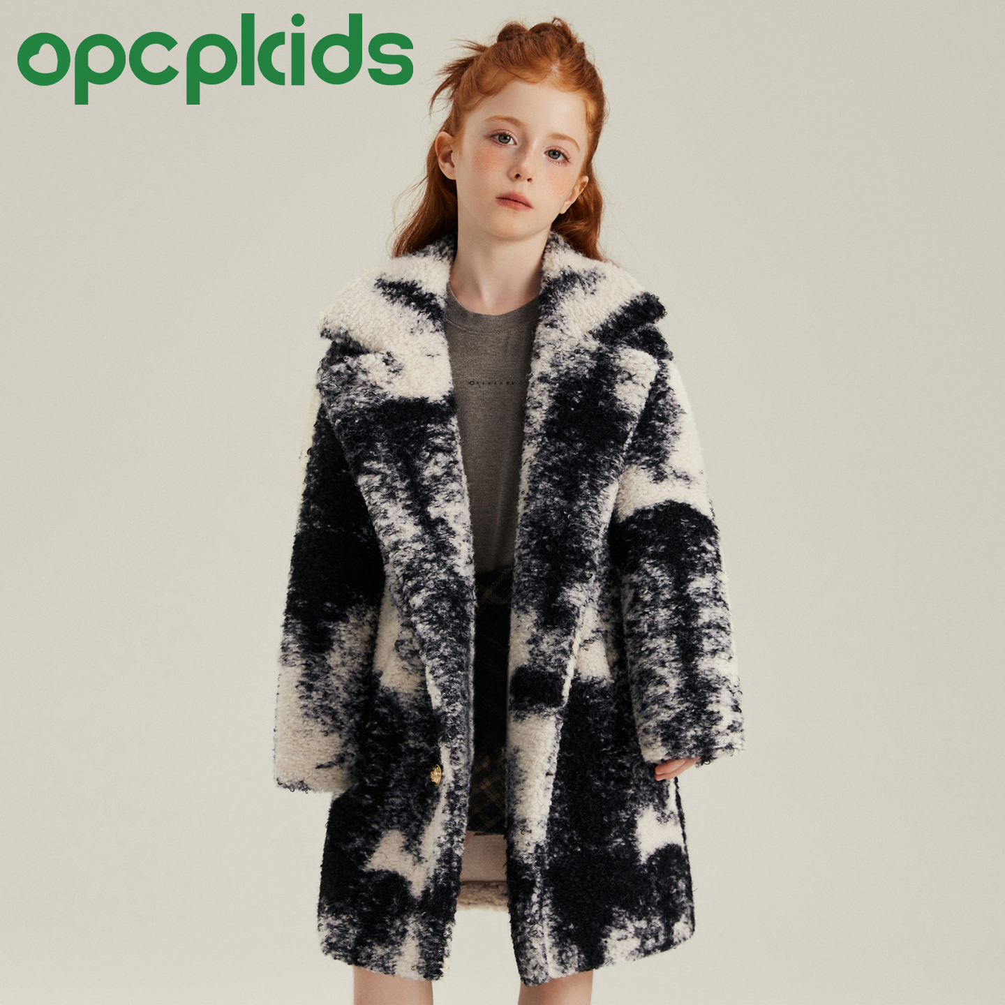 OPCP儿童皮草外套保暖