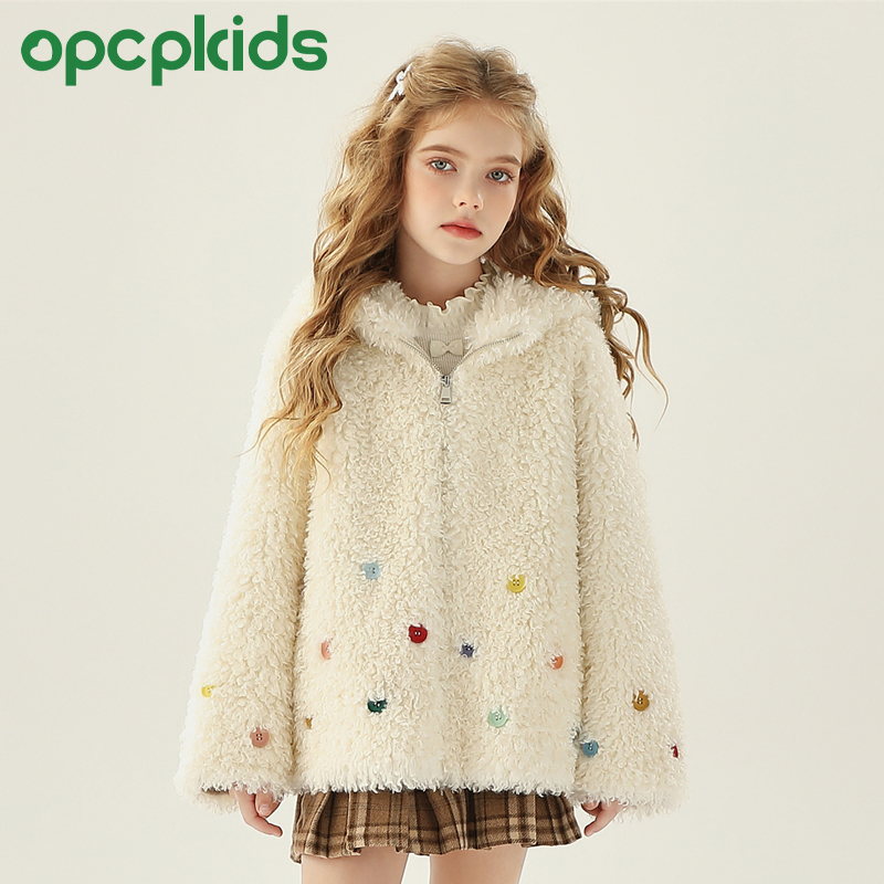 OPCP新款韩国颗粒绒毛毛外套