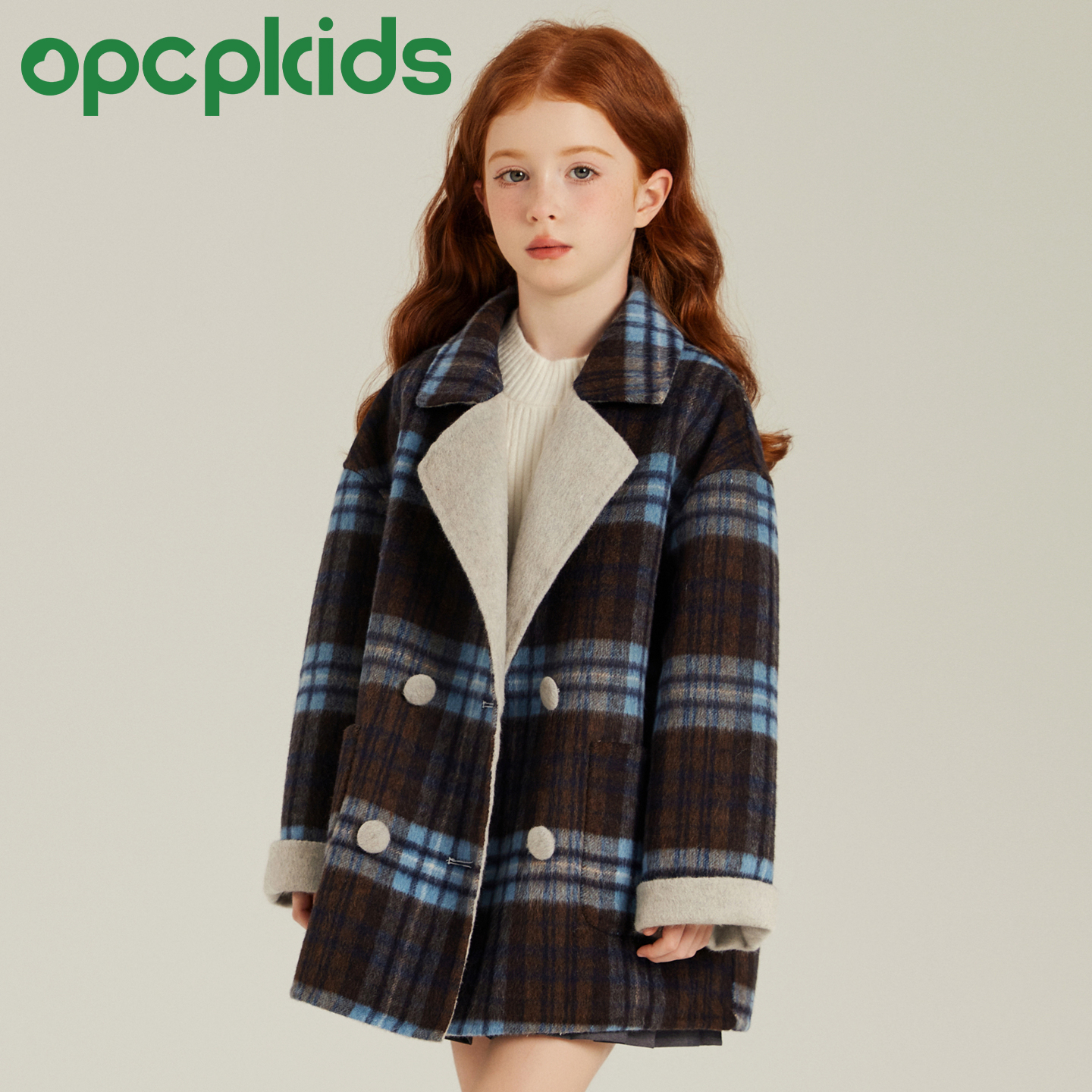 儿童双面羊绒大衣秋冬新款