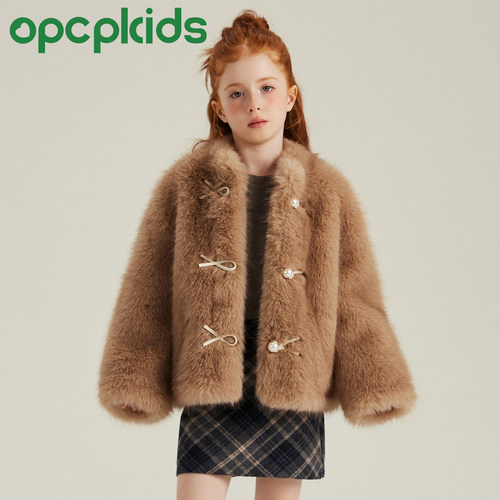 儿童皮草外套2025秋冬新款