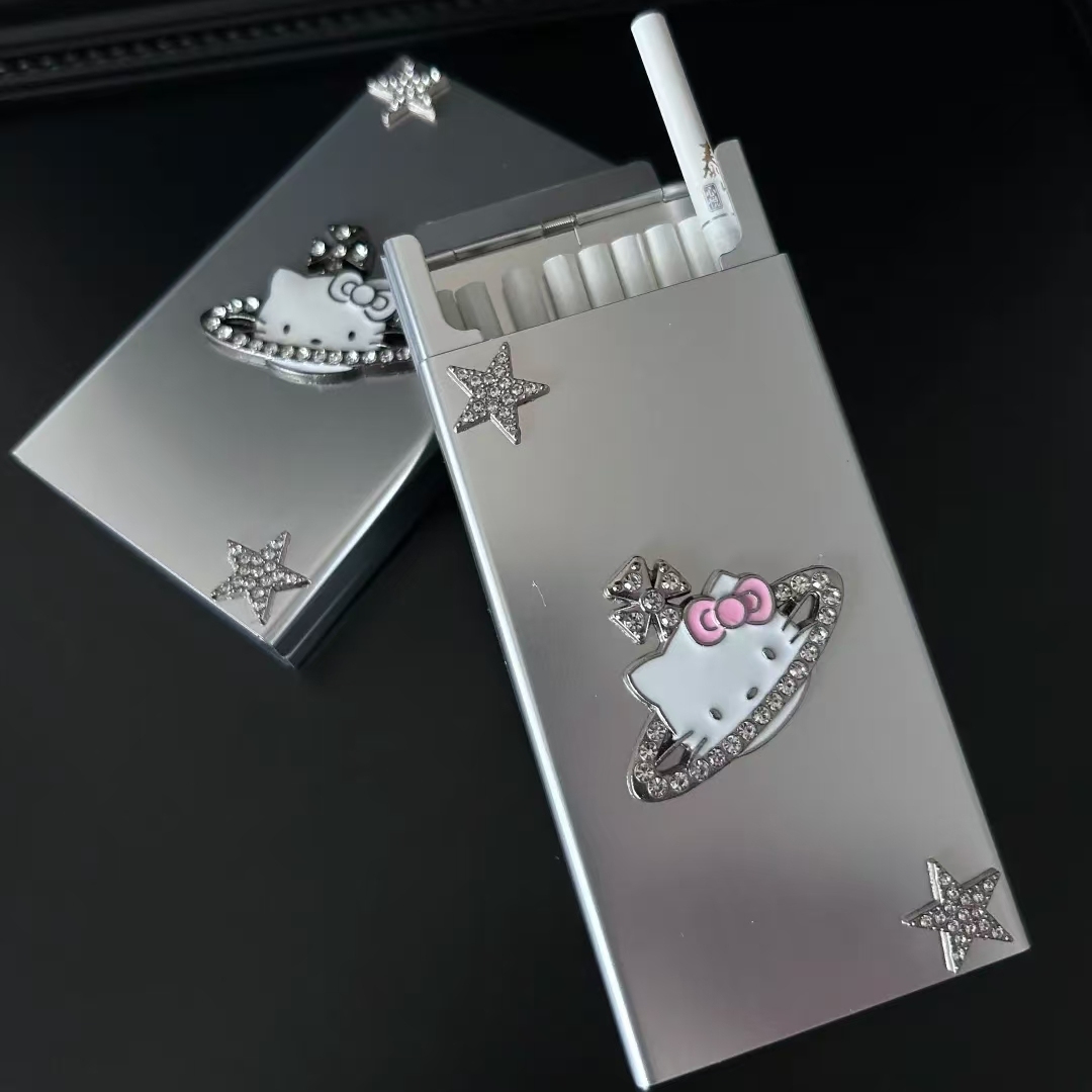 新款kitty金属烟盒便携式送男女士高档高颜值空盒粗细支专用礼物