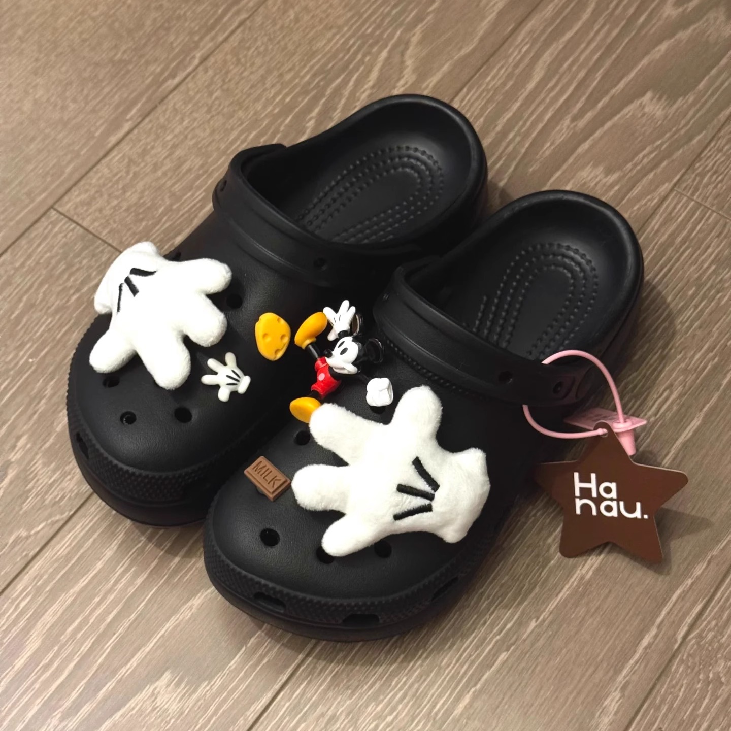 【大小手米奇】洞洞鞋鞋花男女生适配crocs鞋扣配件配饰可爱装饰