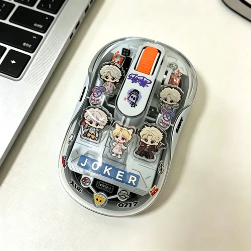 JOKER虎猫M333透明无线蓝牙鼠标静音办公轻巧便捷可爱卡通滑鼠DIY
