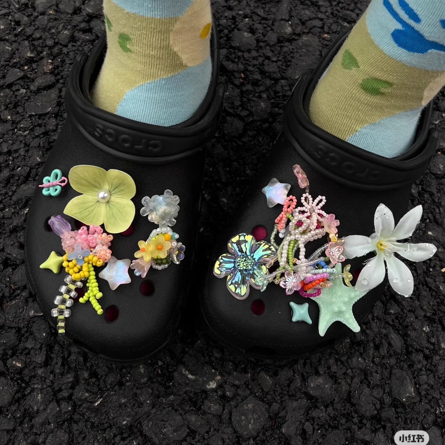 【唯美串珠花朵】洞洞鞋鞋花男女生适配crocs鞋扣配件diy配饰