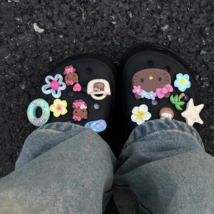 hello kitty猫洞洞鞋鞋花沙滩可爱女生猫配饰crocs鞋扣适配装饰品