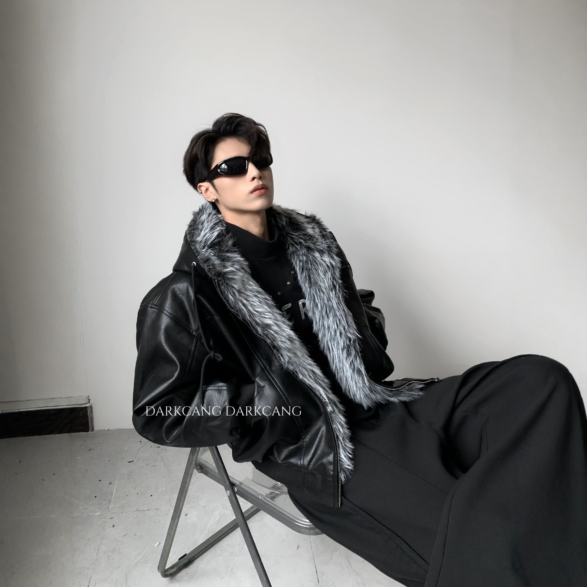 男士冬季加厚皮毛一体棉服