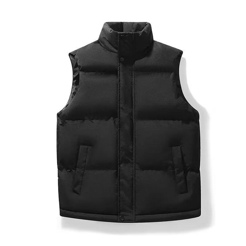 冬季立领棉马甲男纯色百搭潮牌休闲青少年学院风潮流背心无袖外套