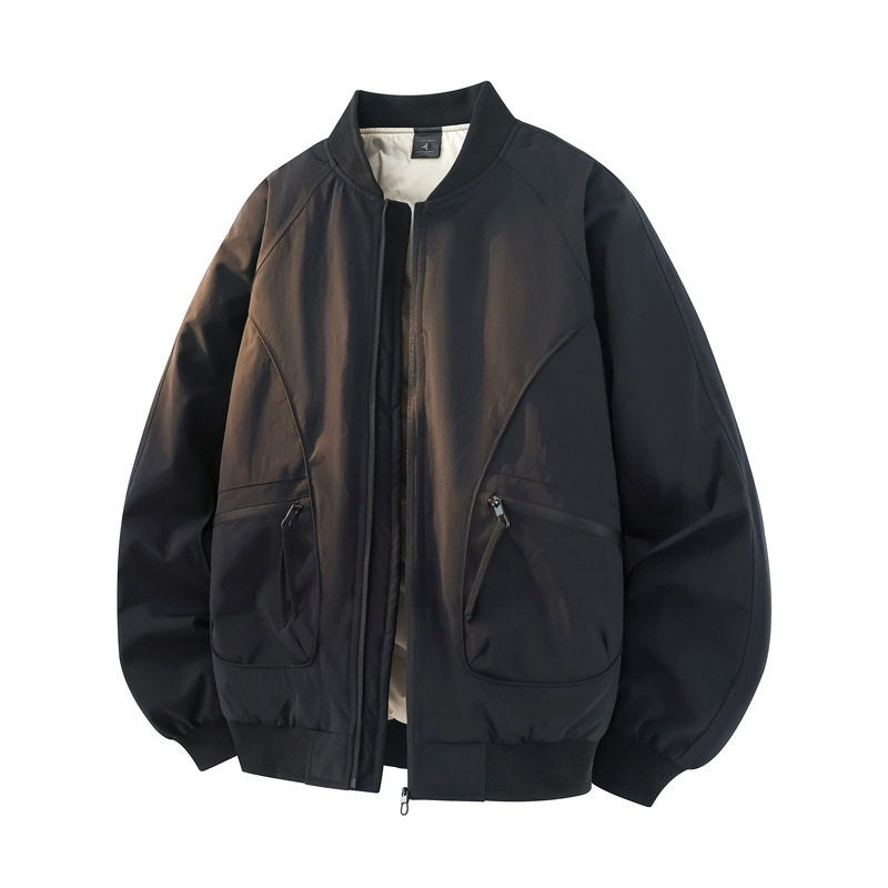 羽绒服90%白鸭绒男款冬季抗皱飞行棒球领服男士抗寒外套