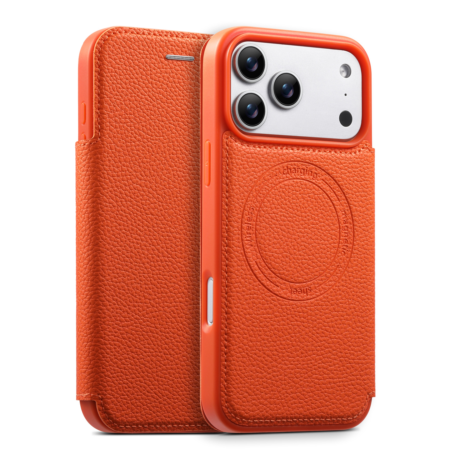 轻薄翻盖无线磁吸充电适用iPhone17promax手机壳带卡包苹果16pro皮套15保护套14pm全包防摔13外壳男女新款