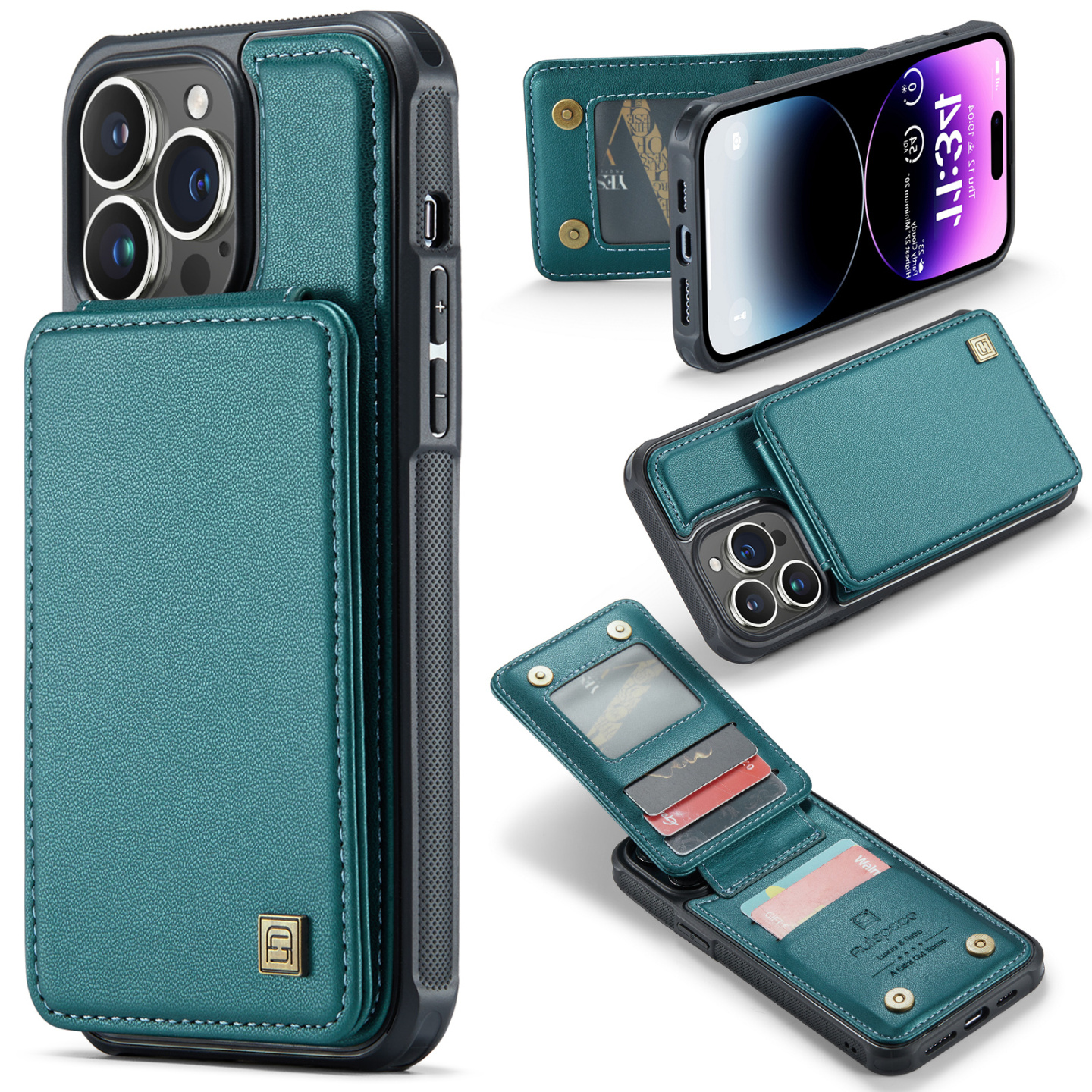 防盗刷带卡包适用苹果16手机壳17卡套15plus多卡位插卡iphone14promax高端新款13卡槽一体12支架11防摔保护套