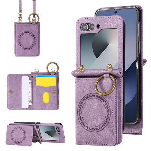 零钱包带指环适用三星flip7手机壳卡包galaxyzflip5放卡片保护套flip6折叠屏卡套filp4支架3插卡皮套磁吸新款