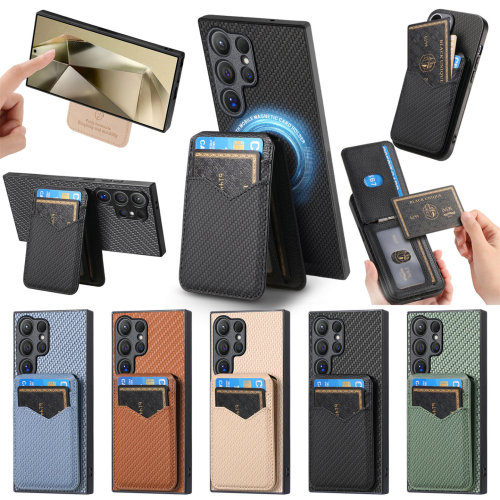 转轴磁吸卡包S26U适用三星S25ultra手机壳s24+卡夹s23fe可插卡S22放卡片s21支架A55卡套A54软a17防摔套A56