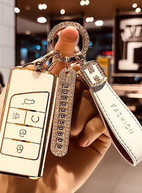 广汽传祺gs4钥匙套女plus/gs8/m8/m6pro/gs3/gs5专用高档钥匙包扣