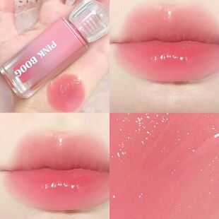 白桃玫瑰蜜桃!嫩嘟嘟水光镜面唇釉滋润显白不掉色口红学生党唇彩