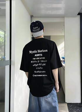 重磅 Asrts新款高级感小众潮牌夏季纯棉宽松男士情侣半袖短袖T恤