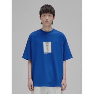 【NANS】 SILENT GROWTH 主题花卉剪影印花双纱紧密纺廓形短袖TEE