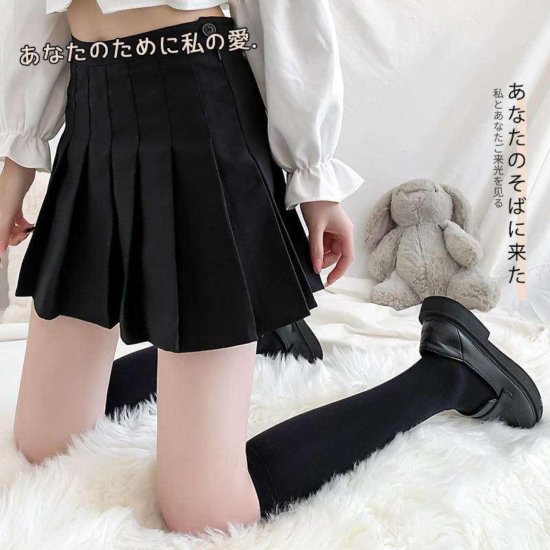 小腿袜女秋冬长筒子靴高黑