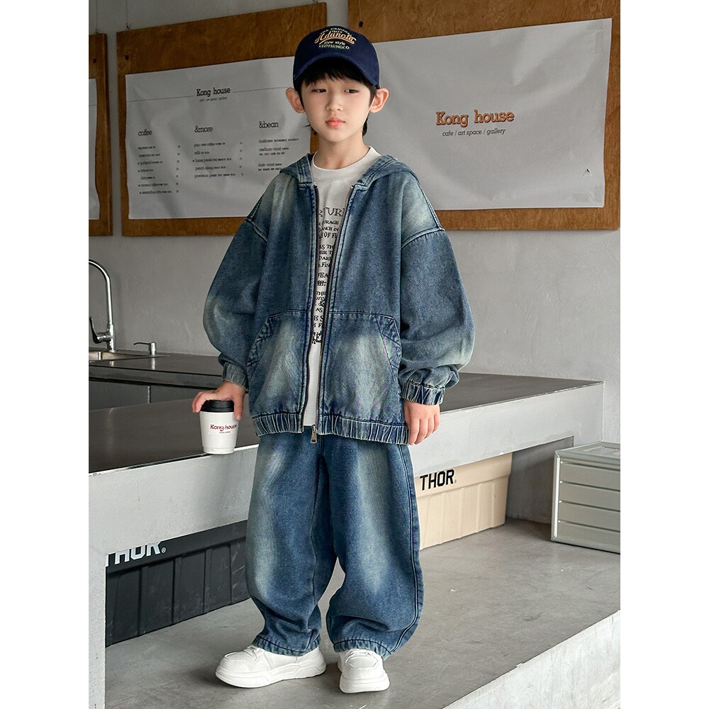 男童秋装牛仔套装2026新款中大儿童春季外套俩件套男孩春秋衣服潮