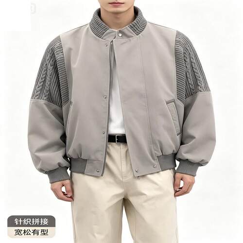 oversize外套男秋冬季美式高街痞帅复古工装棒球服情侣飞行夹克潮