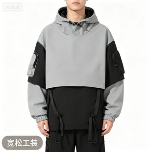 工装外套女2026年春秋季新款韩版宽松BF原宿风夹克连帽宽松大码