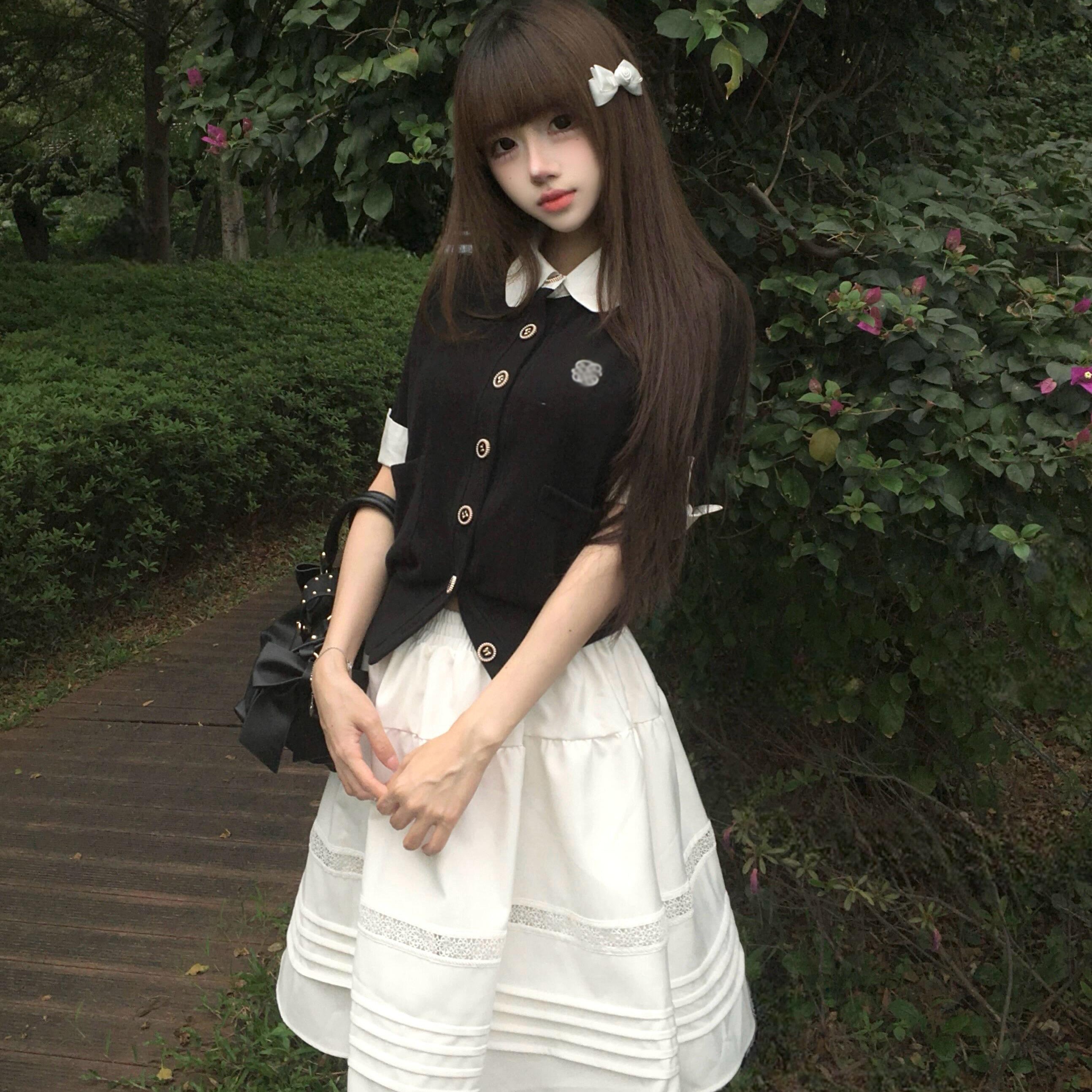 甜美韩系学院风套装女夏m