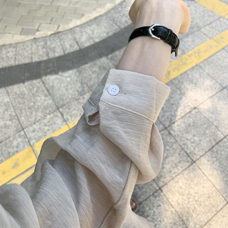 棉麻防晒衬衫吊带两件套