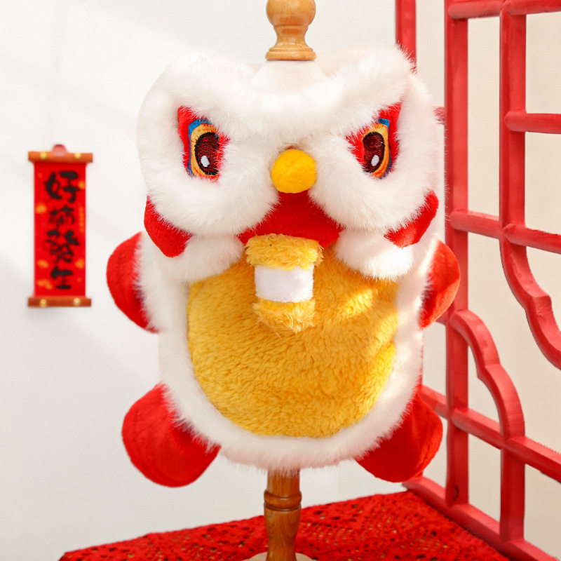 新年舞狮刺绣猫狗变身装秋冬