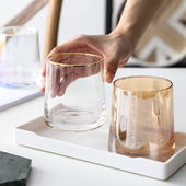 简约ins北欧轻奢漱口杯家用玻璃刷牙杯套装 洗漱杯酒店宾馆牙刷杯