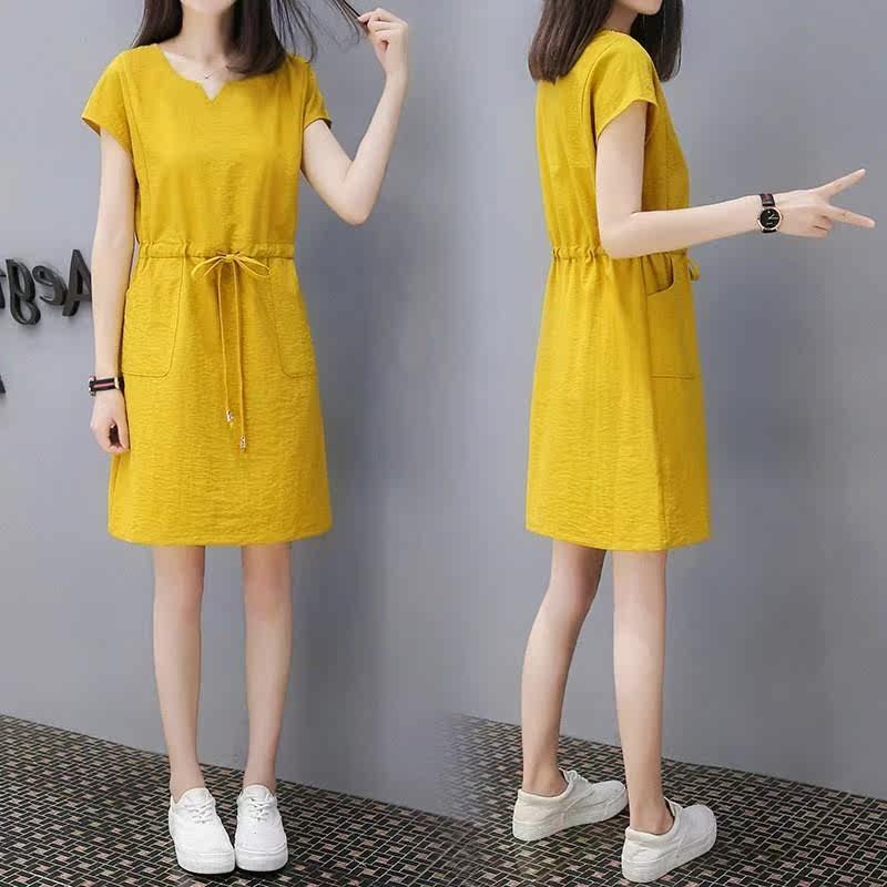 連衣裙2018夏季新款時尚韓版中長款系帶寬松大碼A字裙潮顯瘦在類目 女裝/女士精品, 連衣裙中 - 來自Buy2taobao.com提供專業的淘寶代購服務