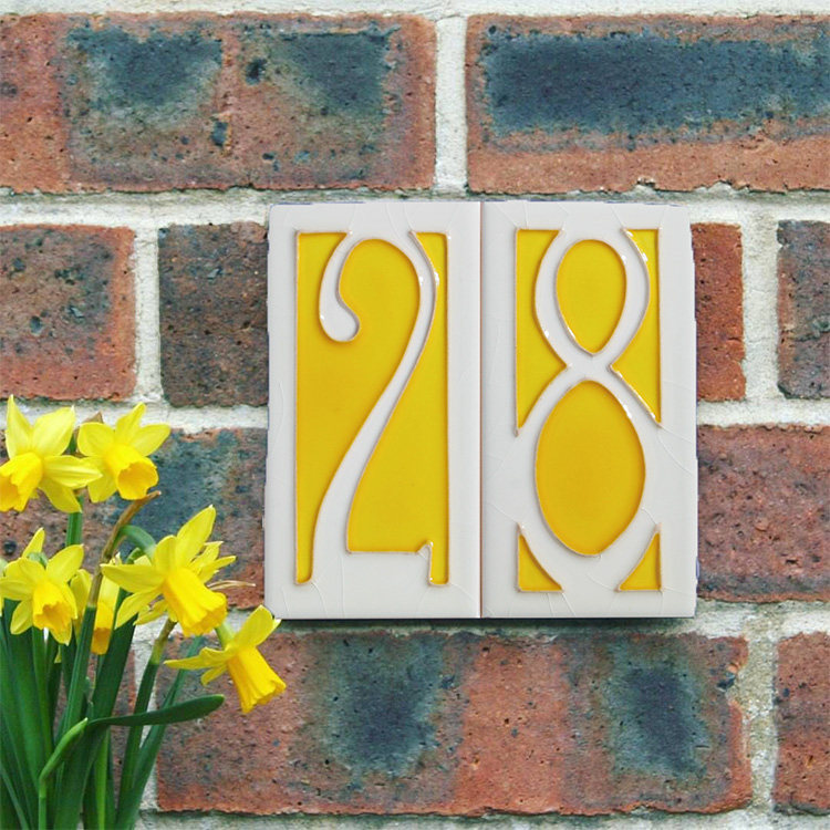 设计师艺术门牌手绘珐琅家用号码招牌复古定制陶瓷意大利标识北欧